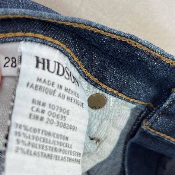 HUDSON Krista Crop Raw Hem Super Skinny Jeans Dron 28 - Picture 6 of 7